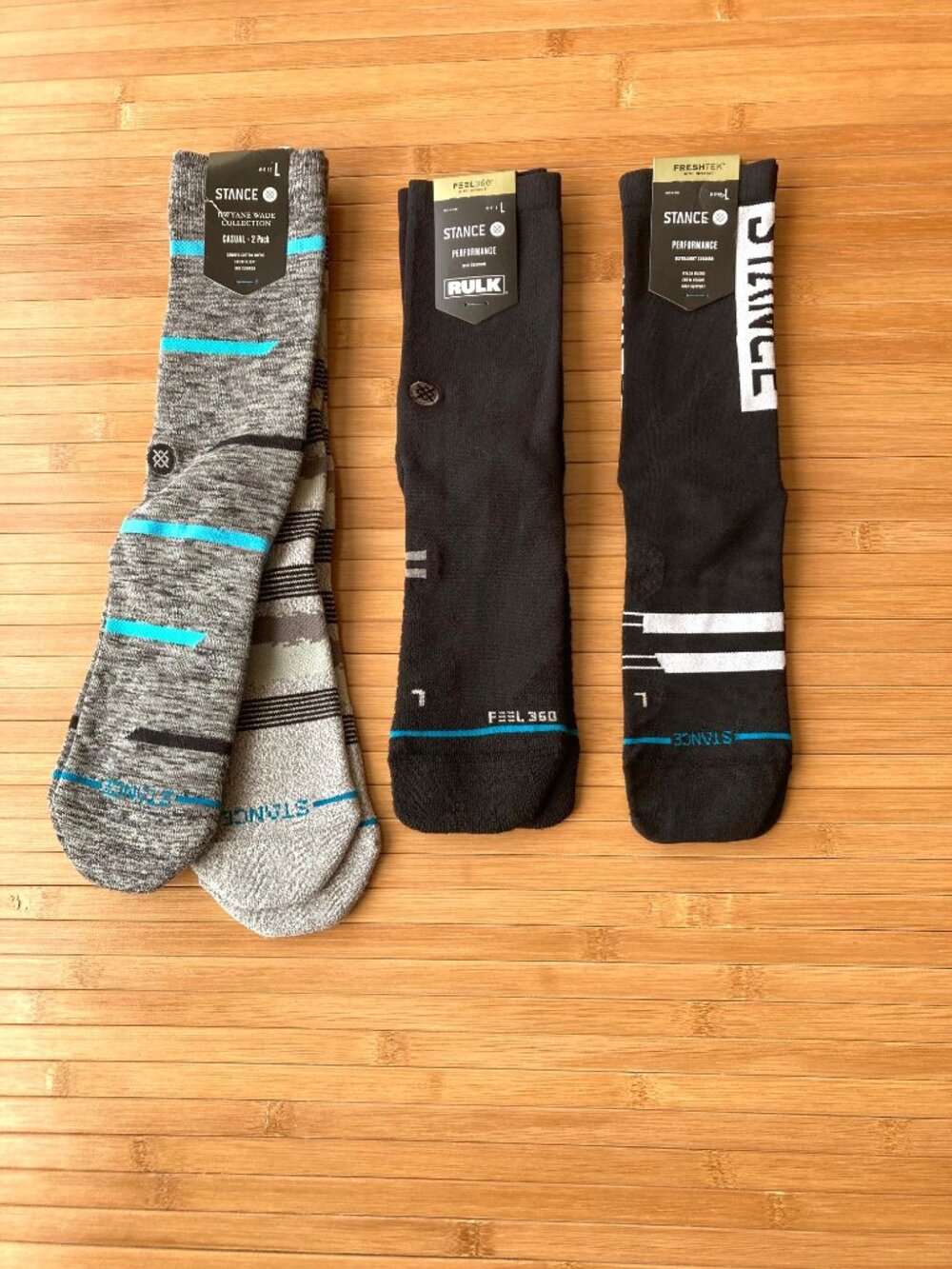 Stance Mens Crew Socks 4 Pair Large Performance Casual Da Rulk Dwyane Wade NWT